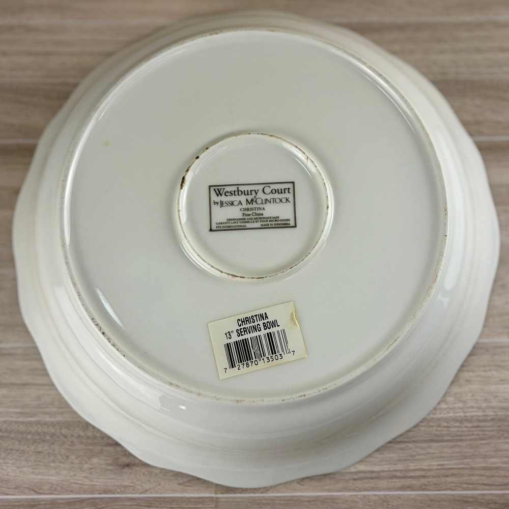 Jessica McClintock Westbury Court Christina 13" Fine China Serving Bowl Pasta - Picture 5 of 7